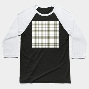 White and Green Tartan Plaid Pattern Baseball T-Shirt